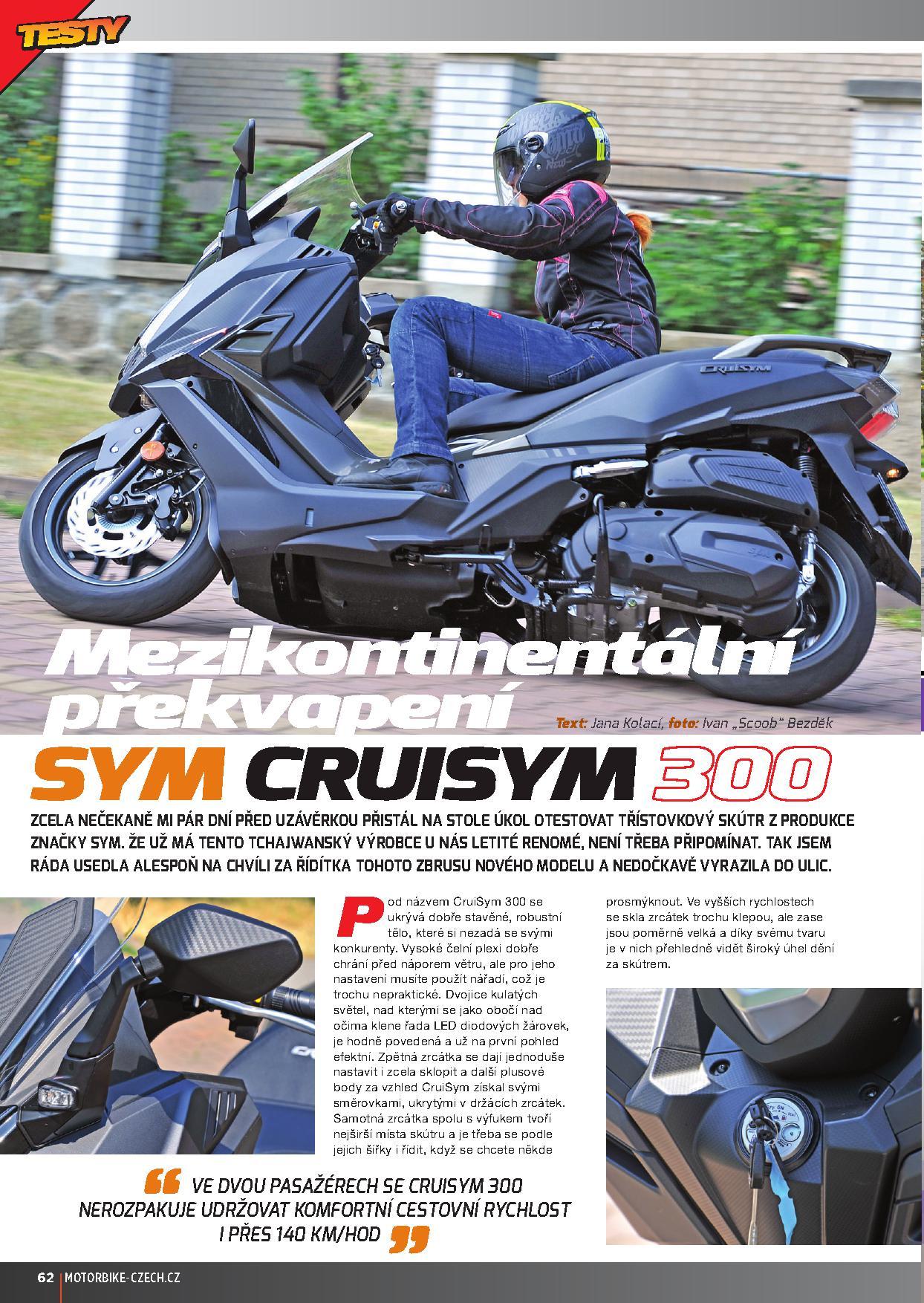 Novinka Cruisym otestována – MotorSYM Motor – Skútry, motorky, čtyřkolky